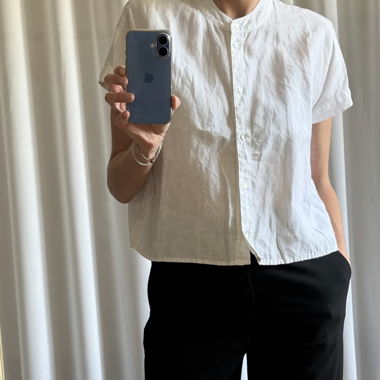 White Linen Blouse Size 36