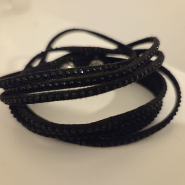 Schwarzes Swarovski Wickelarmband
