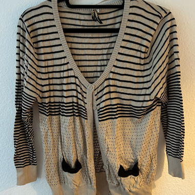 Cardigan lavorato a maglia a righe