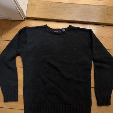Polo Strickpullover schwarz