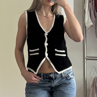 Black Knit Vest