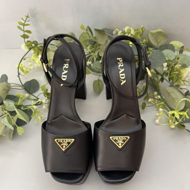 Prada Schwarze Plateau-Sandalen Schuhe 40,5 Neu