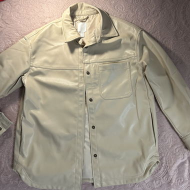 Beige Kunstlederjacke Grösse M - H&M