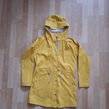 Yellow Hooded Rain Jacket