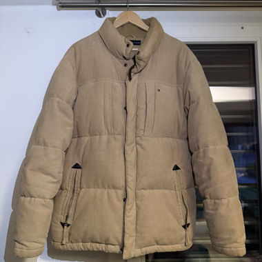 Piumino Tommy Hilfiger beige in velluto a coste