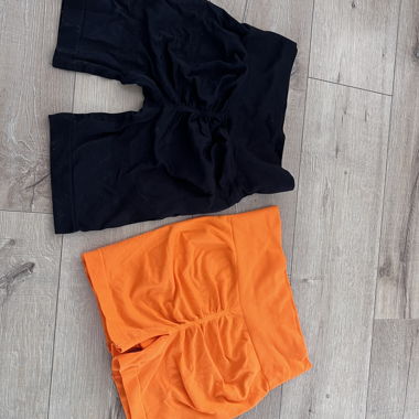Set da 2 pantaloncini modellanti da ciclismo Nero/Arancione