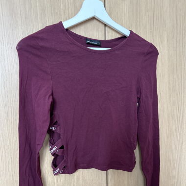 T-shirt manche longue bordeaux 