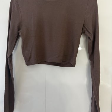 Top corto Zara a maniche lunghe marrone