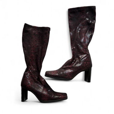 Faux snake leather boots