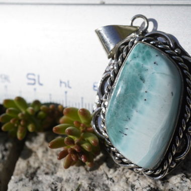 Larimar Anhänger Retro  Gefasst  