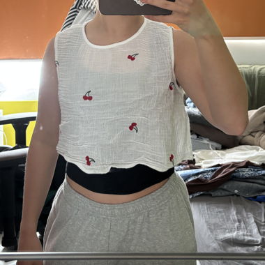 Cherry Cropped Top