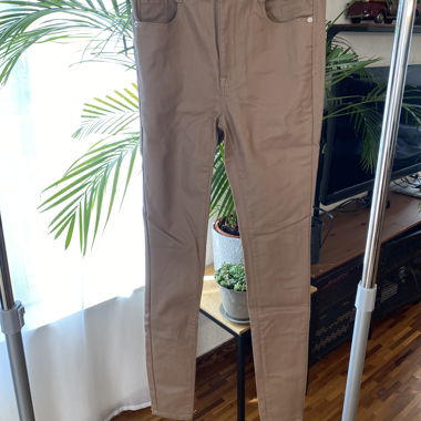 Pantalone beige in ecopelle
