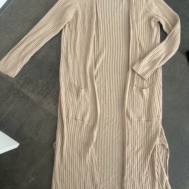 Long Rib-Knit Cardigan