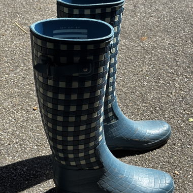 HUNTER Blue patterned rain boots