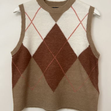 Gilet in maglia con motivo a rombi