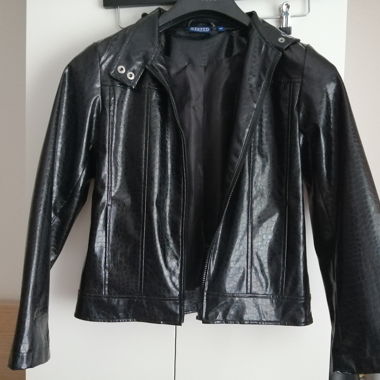 Black faux leather jacket,