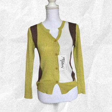 Colorblock-Rippencardigan