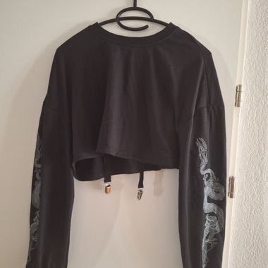 SHEIN Cropped Langarmshirt Drache