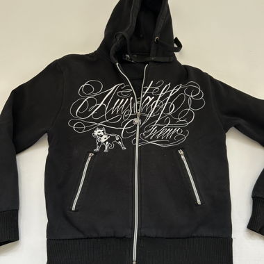 Veste à capuche hoodie zippée Amstaff noire