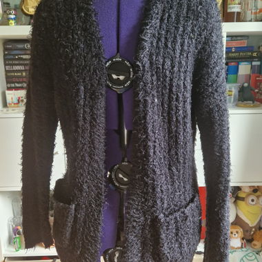 Cardigan schwarz flauschig