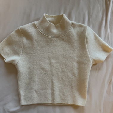 Maglia crop ZARA panna
