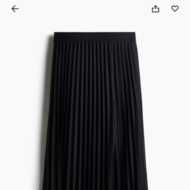 Long black pleated skirt