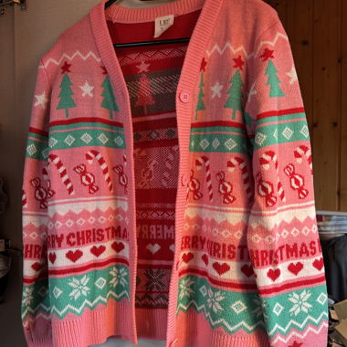 Gilet de Noël rose