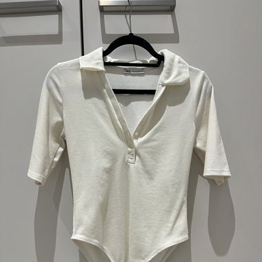 Polo t-shirt blanc cassé - body