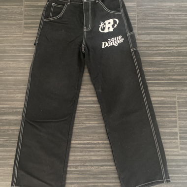 Jeans noir avec coutures blanches - Streetwear