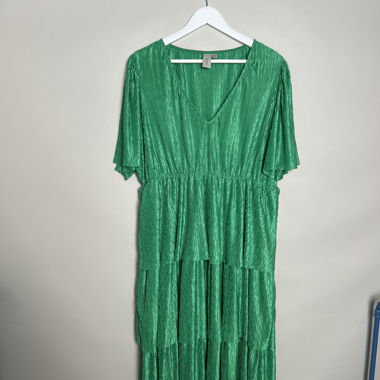 Abito midi plissettato verde