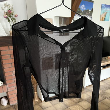 Chemise crop top mesh 