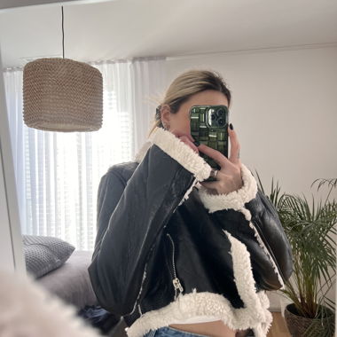 Kunstlederjacke Schwarzweiss