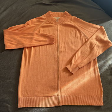 Cardigan con zip arancione Hardy Cobb