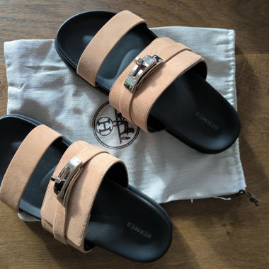 Hermes Sandali Jackson beige, NUOVO