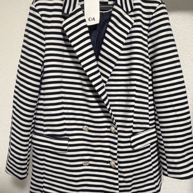 Striped double-breasted blazer