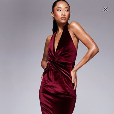 Samt Kleid Bordeaux