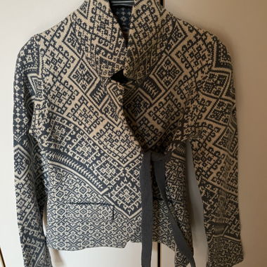 Cardigan coton motif jacquard 