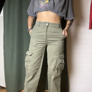 Bershka Cargo Straight Leg Pants