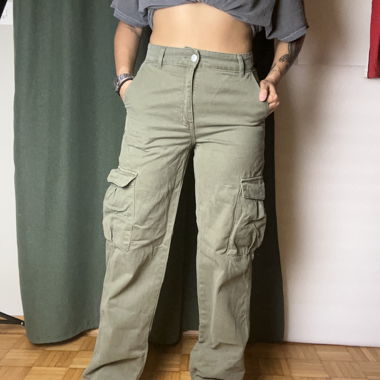 Bershka Cargo Straight Leg Pants