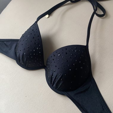 Bikini Schwarz Klitzer