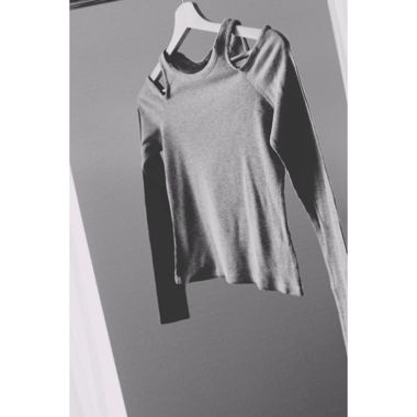 Langarmshirt mit Cut-Outs aus Rippjersey