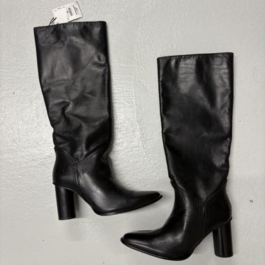 Neue Stiefel aus Leder Gr. 39 schwarz Blockabsatz