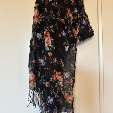 Floral Black Scarf
