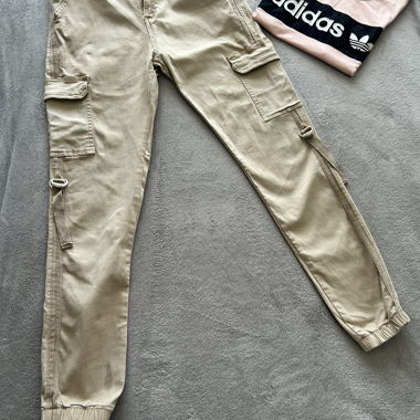 Adidas cargo trousers and t-shirt set
