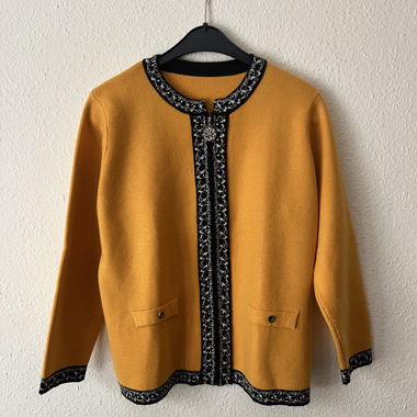 Vintage 1990s Zip-Up Sweater with Ornaments