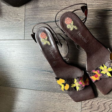 y2k sandalen leder mit absatz