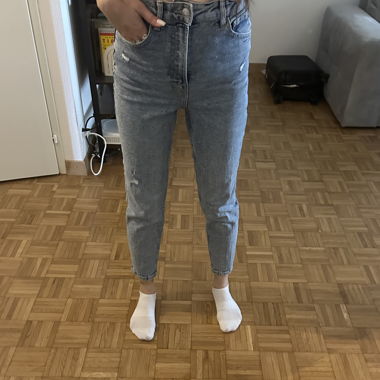 Jeans mom a vita alta