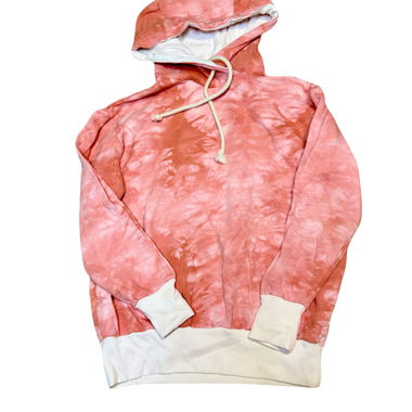 Pink Tie-Dye Hoodie with Drawstring