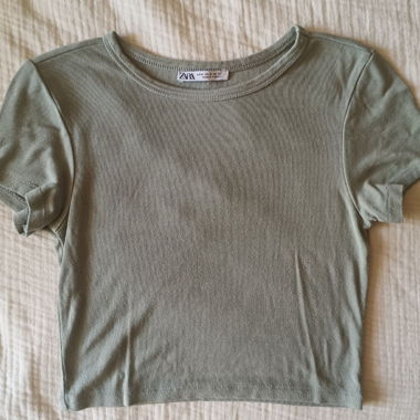 Zara Light-Khaki-Crop-Top