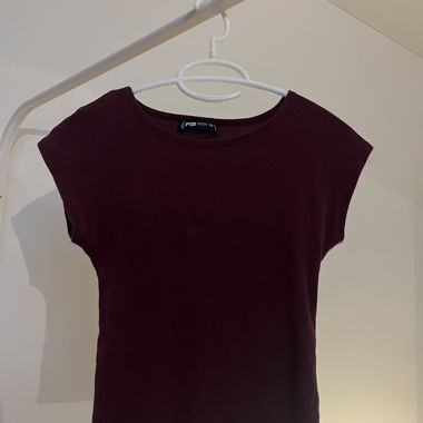 Wine-Red Cropped Top